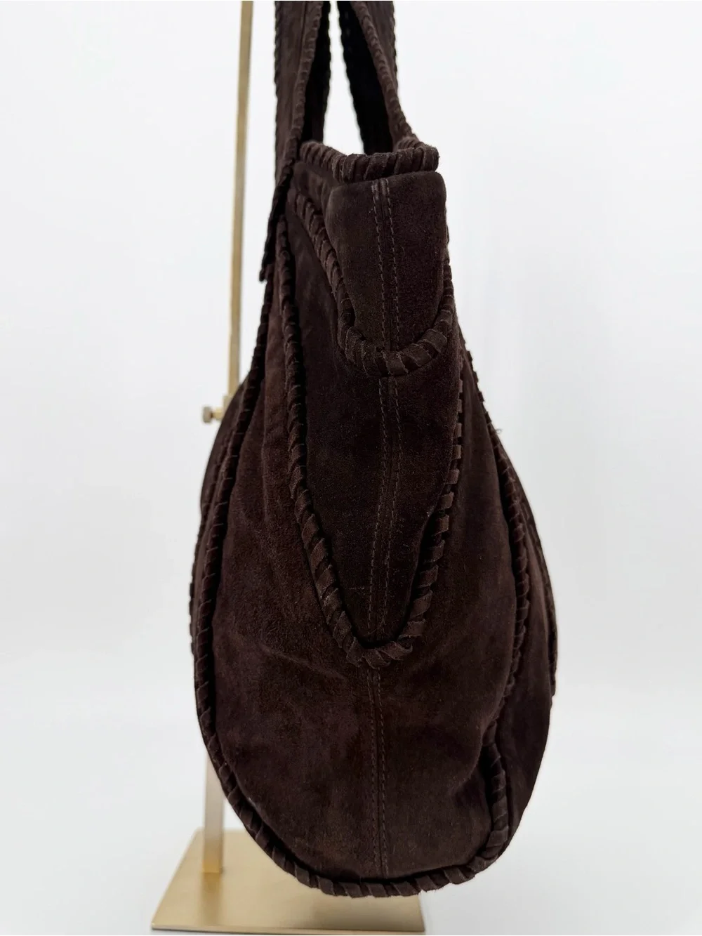 Kooba Leather Suede Brown Hobo Shoulder Bag